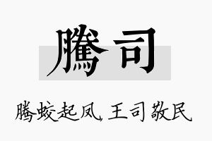 腾司名字的寓意及含义