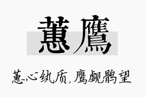 蕙鹰名字的寓意及含义