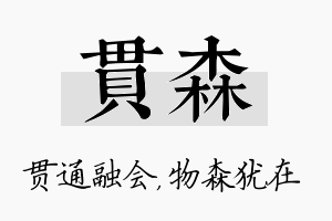 贯森名字的寓意及含义