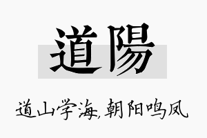 道阳名字的寓意及含义