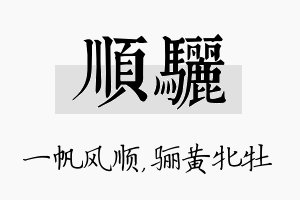 顺骊名字的寓意及含义