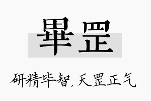 毕罡名字的寓意及含义