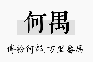 何禺名字的寓意及含义