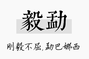 毅勐名字的寓意及含义