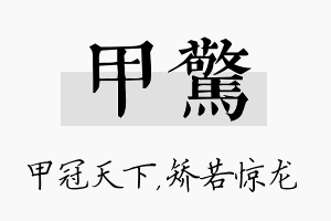 甲惊名字的寓意及含义