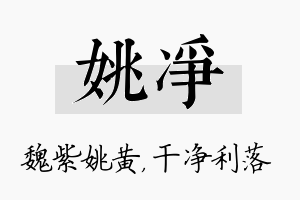 姚净名字的寓意及含义