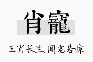 肖宠名字的寓意及含义