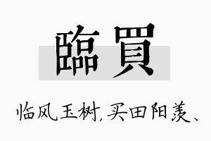 临买名字的寓意及含义