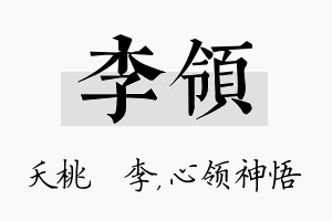 李领名字的寓意及含义