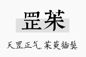 罡茱名字的寓意及含义