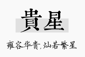 贵星名字的寓意及含义