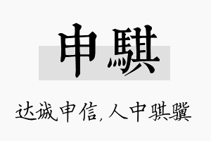 申骐名字的寓意及含义