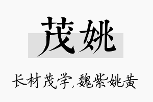 茂姚名字的寓意及含义