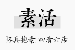 素活名字的寓意及含义