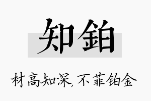 知铂名字的寓意及含义