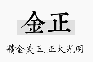 金正名字的寓意及含义