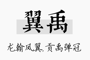 翼禹名字的寓意及含义