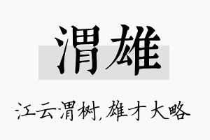 渭雄名字的寓意及含义