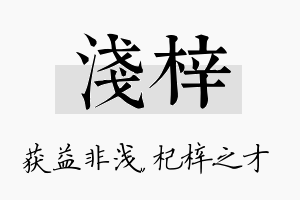 浅梓名字的寓意及含义