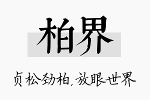 柏界名字的寓意及含义