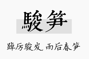 骏笋名字的寓意及含义