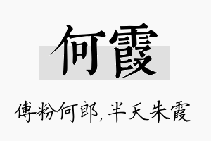 何霞名字的寓意及含义