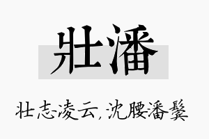 壮潘名字的寓意及含义