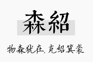 森绍名字的寓意及含义