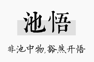 池悟名字的寓意及含义