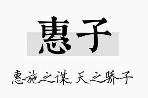 惠子名字的寓意及含义