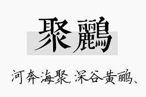 聚鹂名字的寓意及含义