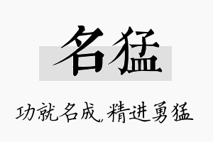 名猛名字的寓意及含义