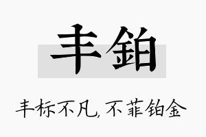 丰铂名字的寓意及含义