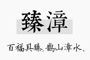 臻漳名字的寓意及含义