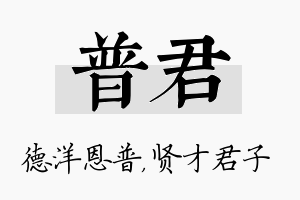 普君名字的寓意及含义