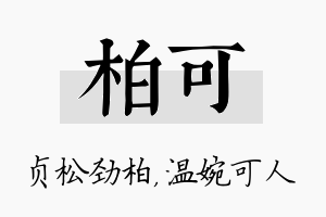 柏可名字的寓意及含义