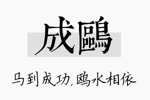 成鸥名字的寓意及含义