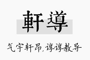 轩导名字的寓意及含义