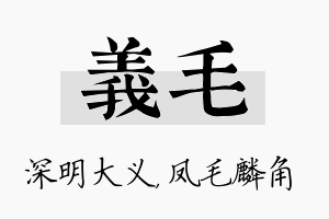 义毛名字的寓意及含义