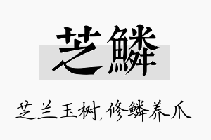 芝鳞名字的寓意及含义