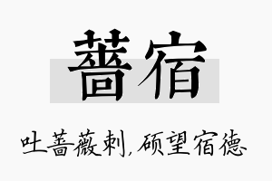 蔷宿名字的寓意及含义