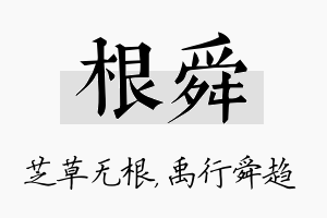 根舜名字的寓意及含义