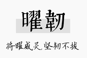 曜韧名字的寓意及含义