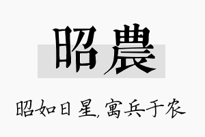 昭农名字的寓意及含义