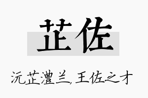 芷佐名字的寓意及含义