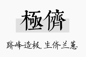 极侪名字的寓意及含义