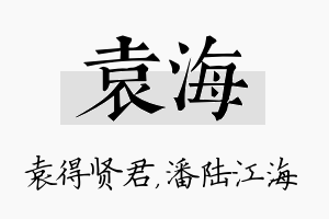 袁海名字的寓意及含义