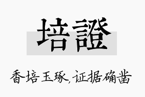 培证名字的寓意及含义