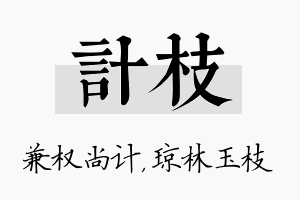 计枝名字的寓意及含义