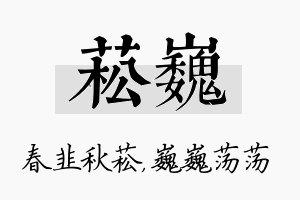 菘巍名字的寓意及含义